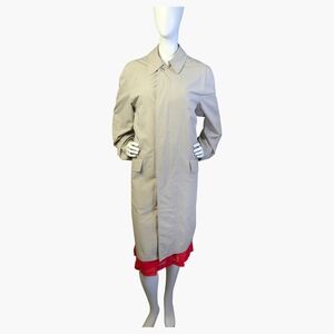 London Fog Vintage Minimalist Tan Trench Coat | Women's L/XL Men's M/L